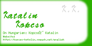 katalin kopcso business card